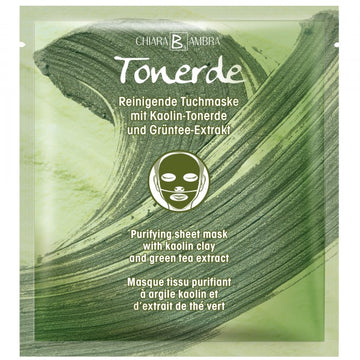 CHIARA AMBRA® Reinigende Tuchmaske mit Kaolin-Tonerde und Grüntee-Extrakt