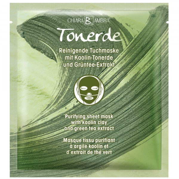 CHIARA AMBRA® Reinigende Tuchmaske mit Kaolin-Tonerde und Grüntee-Extrakt