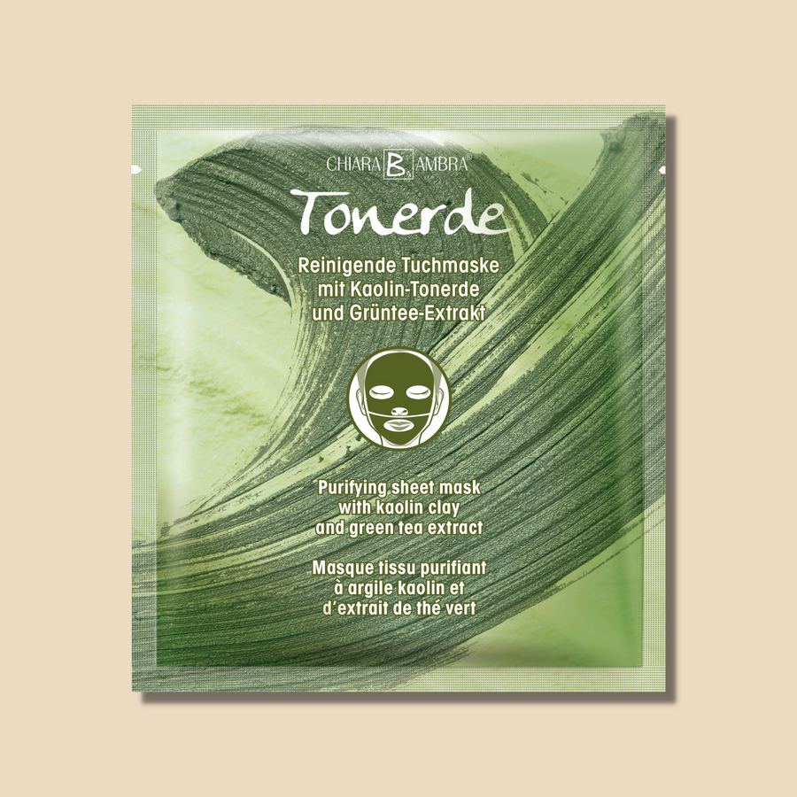 CHIARA AMBRA® Reinigende Tuchmaske mit Kaolin-Tonerde und Grüntee-Extrakt